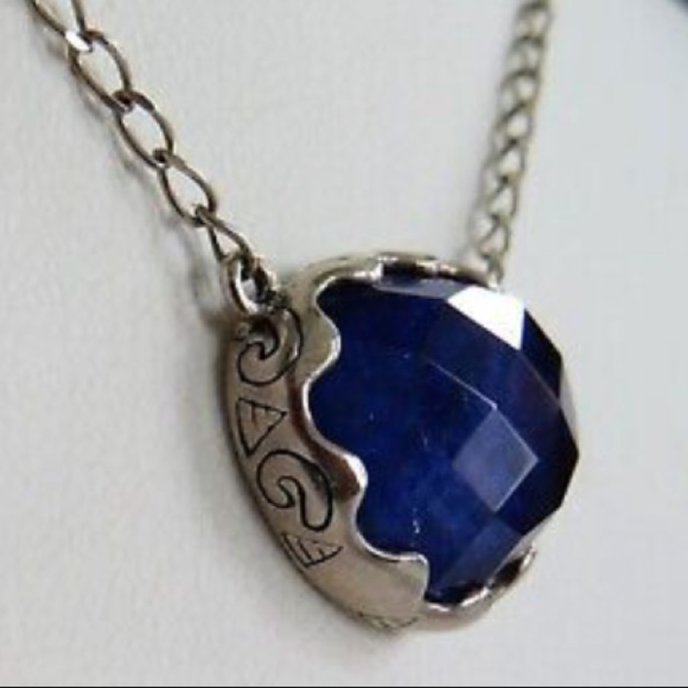 Silpada Sterling Silver and Faceted Lapis Pendant Dutchess Necklace N3016
